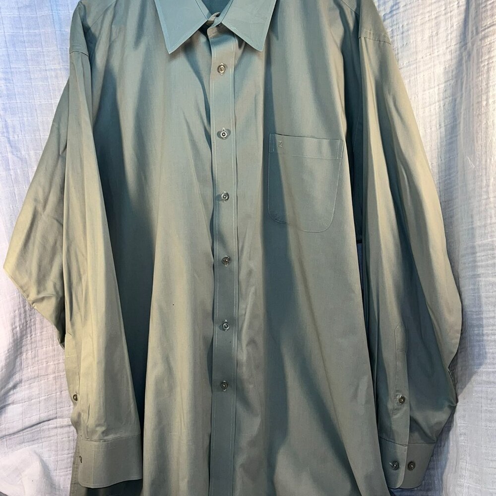 PIERRE CARDEN Mens 2XL~Long Sleeve Oxford Button Down Shirt - Sage Green